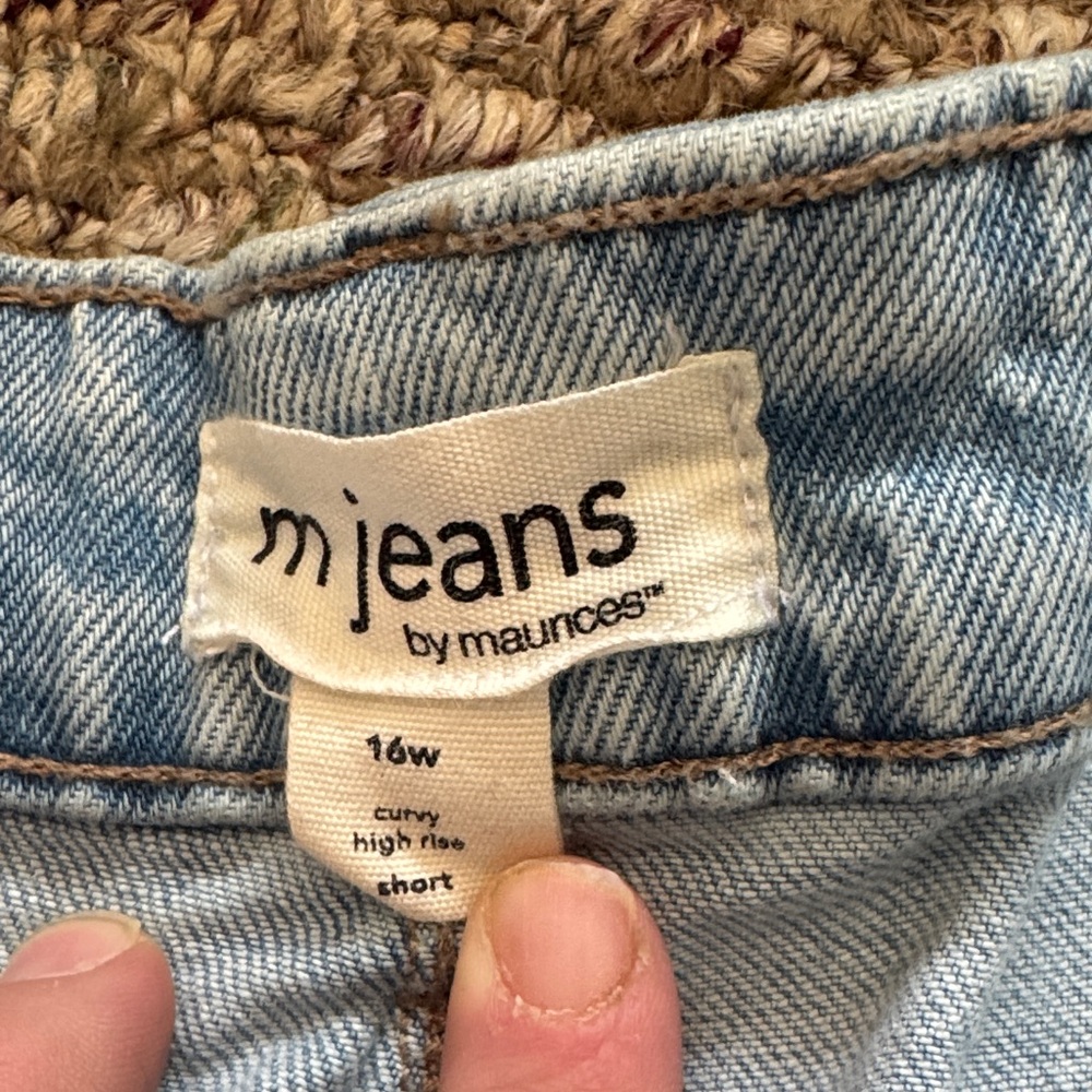 Maurices Light Wash Distressed Jean Shorts - Picture 2 of 5